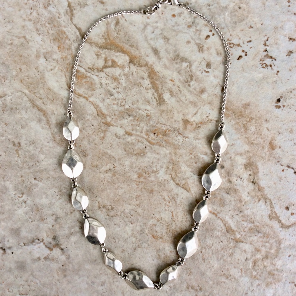 🍀Lucky Brand🍀 Silver Tear Drop Nugget Necklace